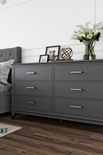 CosmoLiving Grey Westerleigh Six Drawers Chest