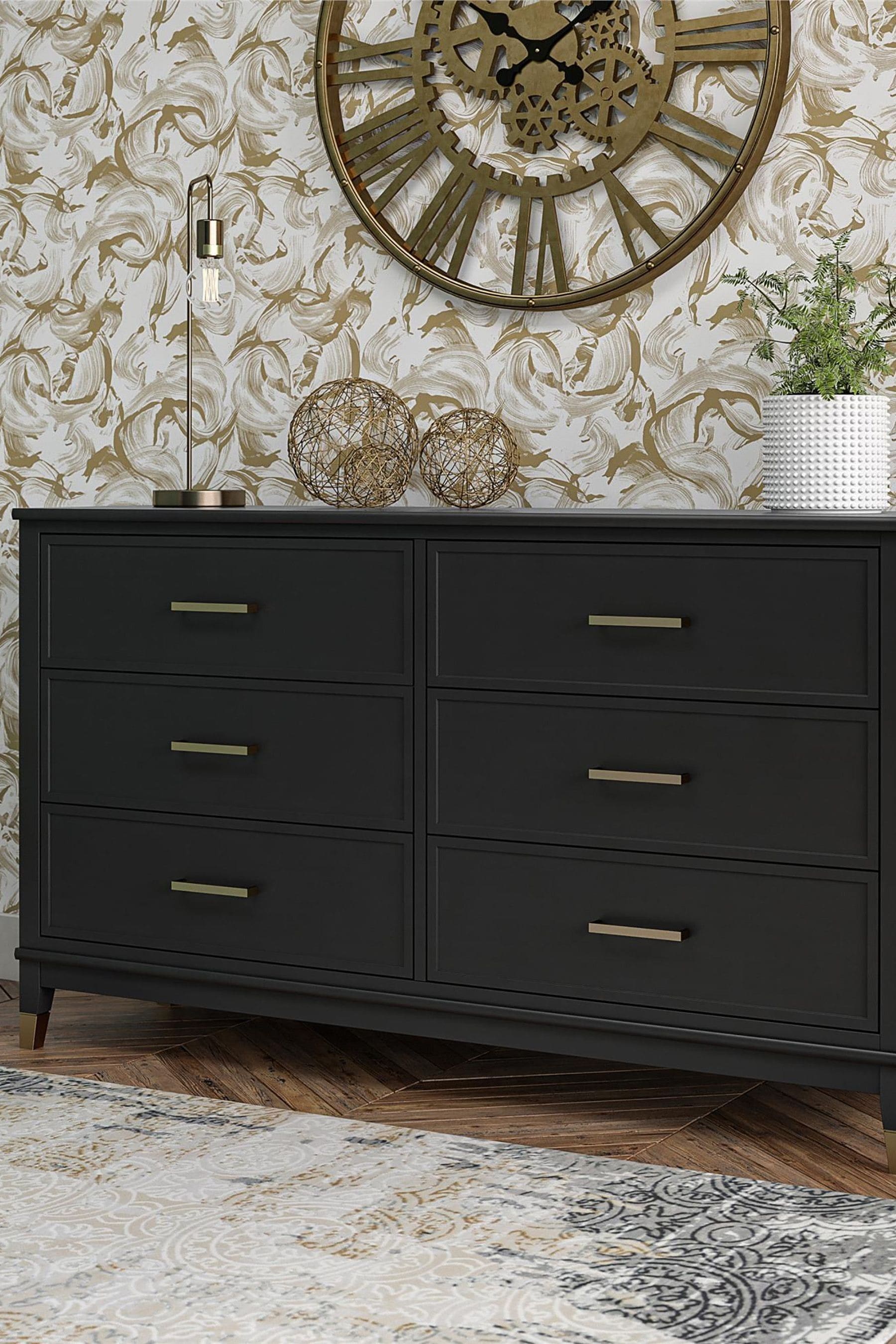 CosmoLiving Black Westerleigh Six Drawers Chest