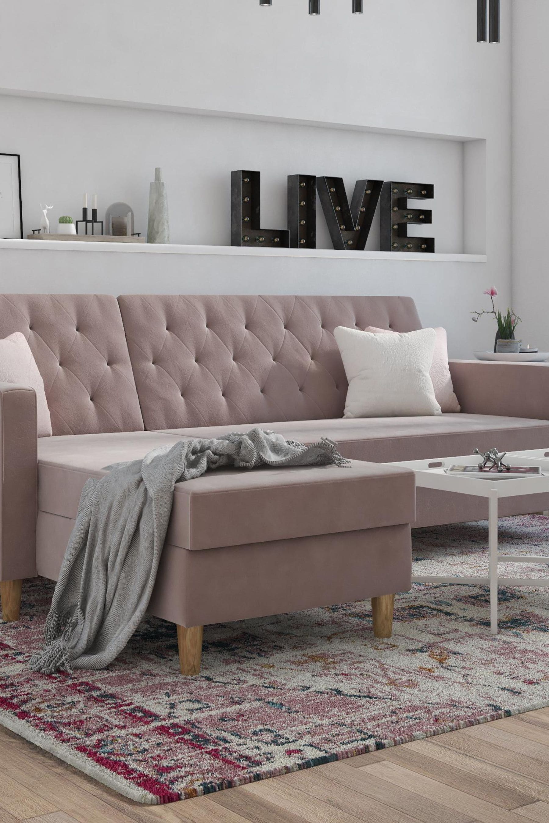 Grey and pink hot sale sectional