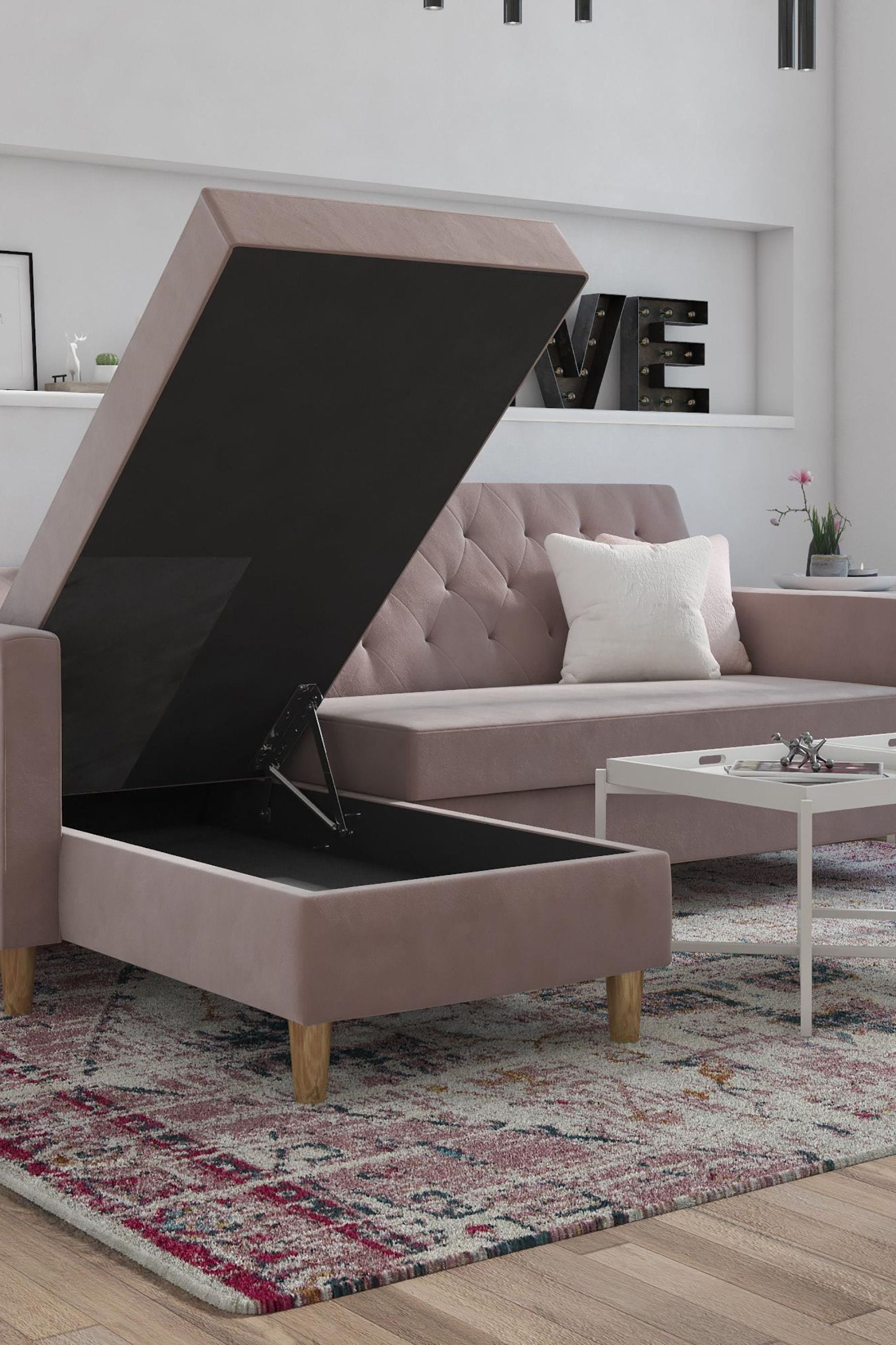 Velvet pink sectional shop