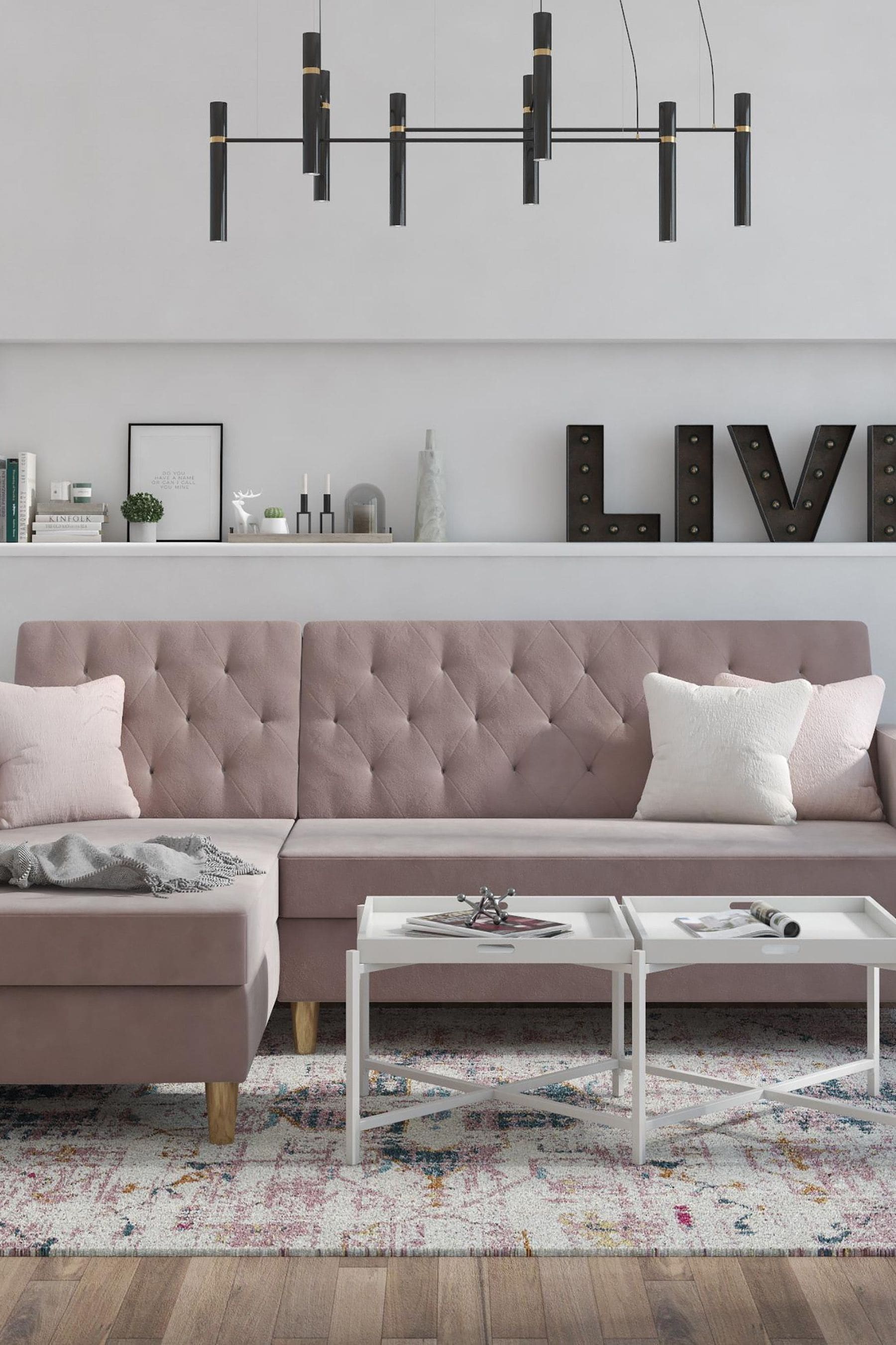 Grey and pink hot sale sectional