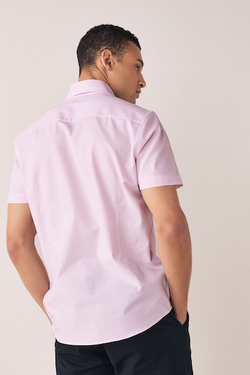 Light Pink Slim Fit Easy Iron Button Down Oxford Shirt
