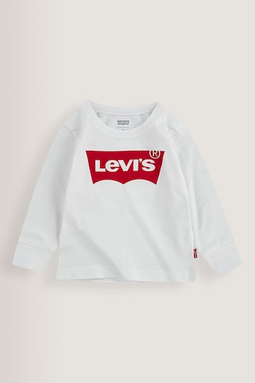 Levi's® White Baby Long Sleeved Batwing T-Shirt