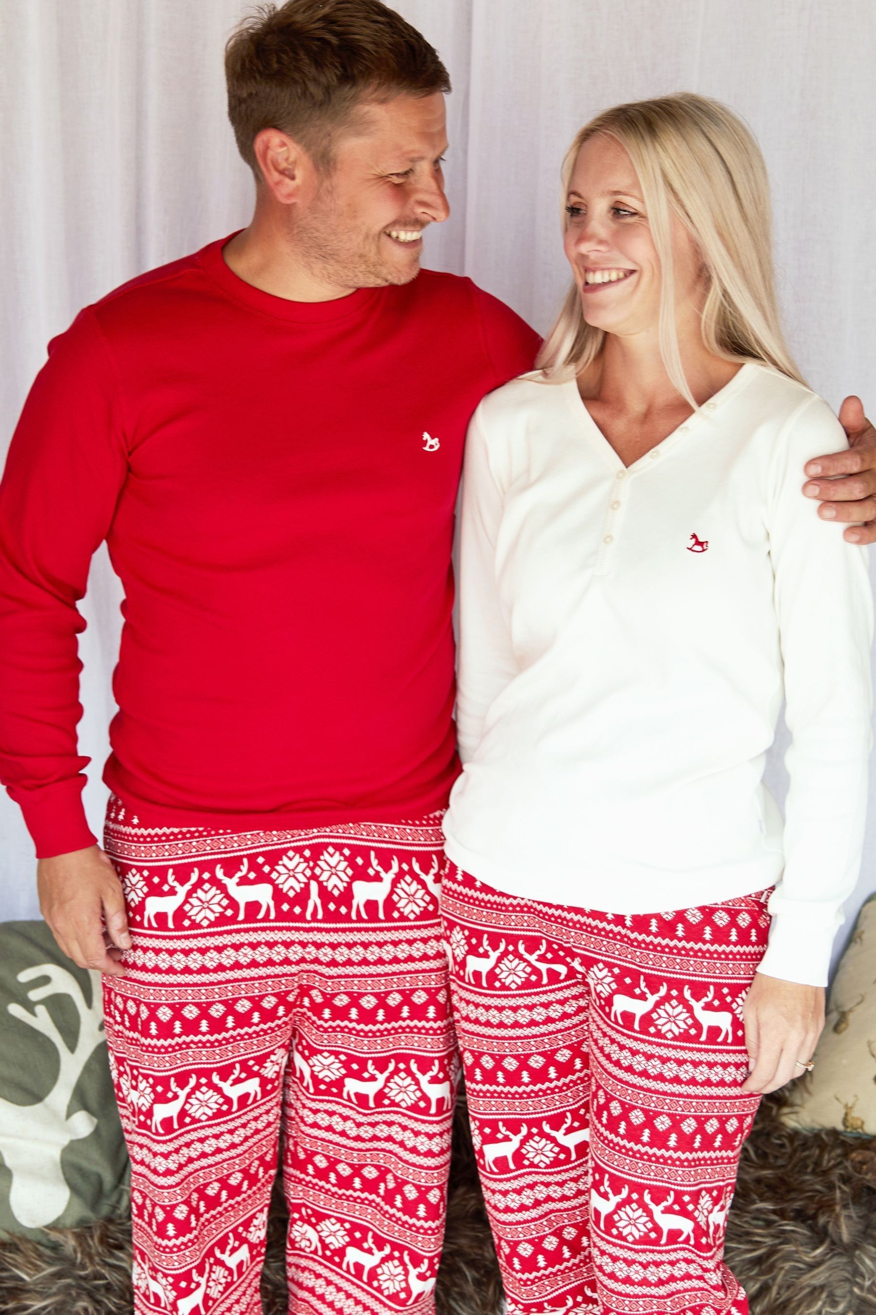 Buy The Little Tailor Mens Reindeer Christmas Fair Isle Pattern Pyjamas from the Next UK online shop