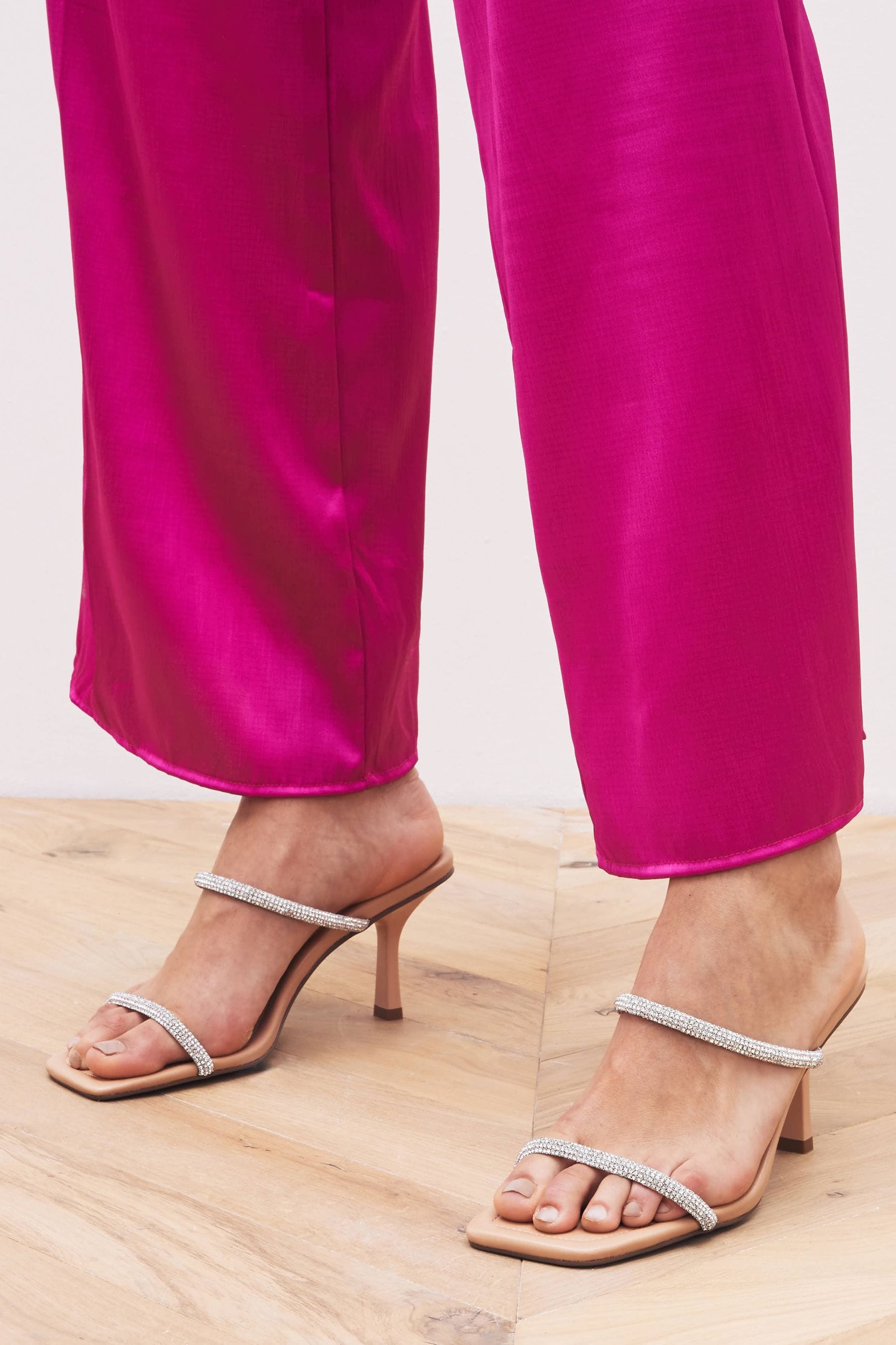 Double clear band mule heels hot sale