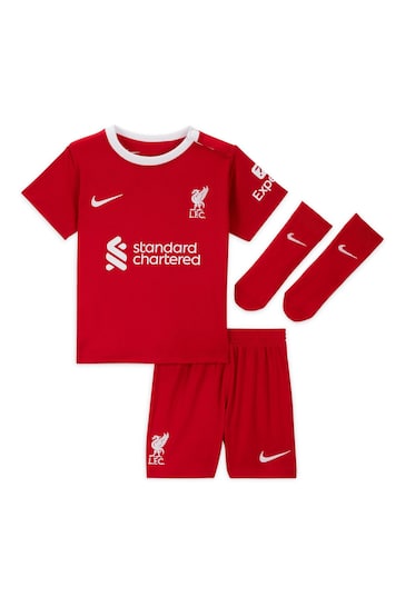 Nike Red Liverpool FC Stadium 2023/24 3 Piece Football Kit