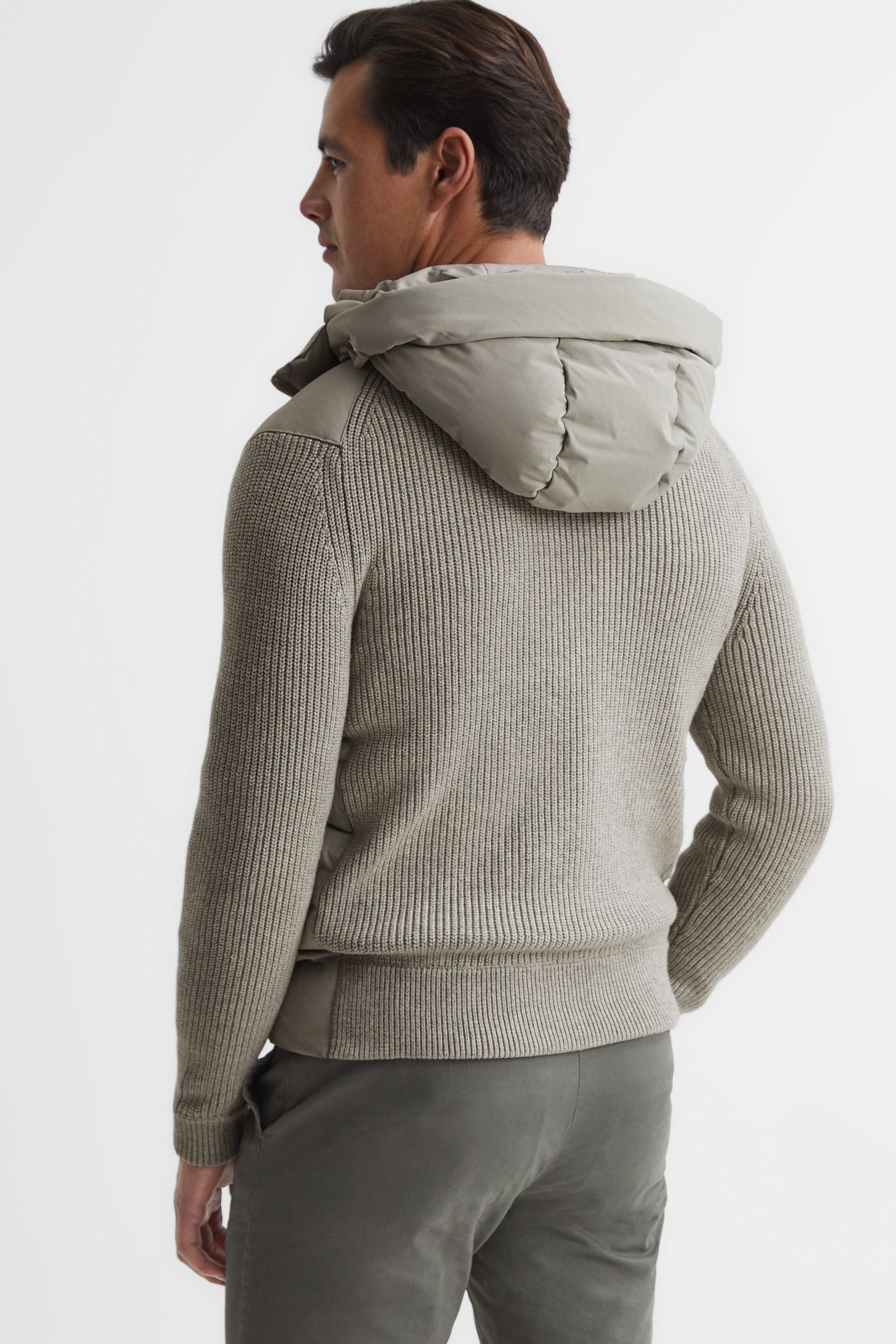Grey knitted hoodie mens shop