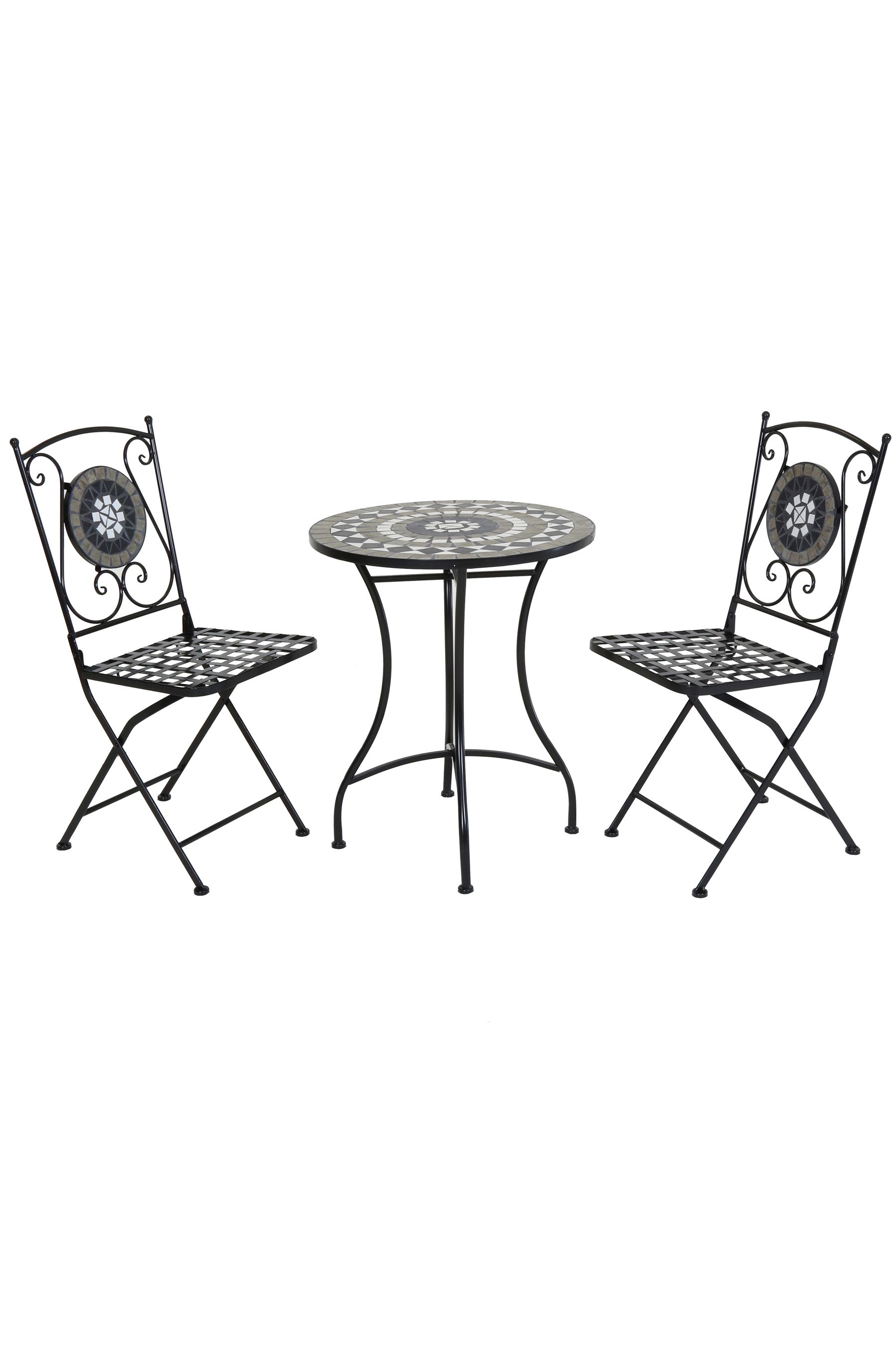 Charles bentley blue mosaic 4 seater outlet dining set