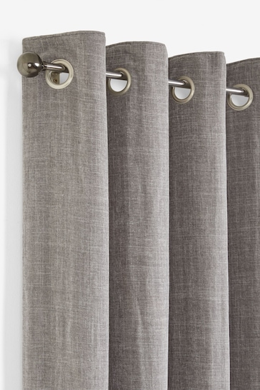 Pewter Grey Ball Finial Extendable Curtain 19mm Pole Kit