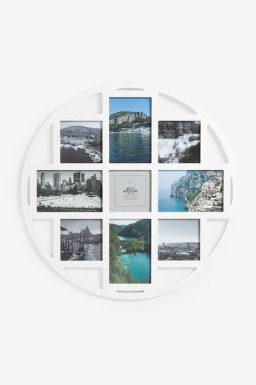 White Round Multi Collage Picture Frame