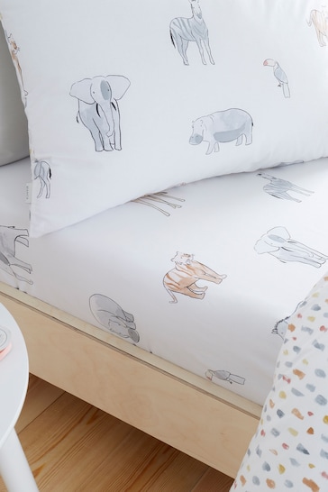 Bianca Natural Zoo Animals Fitted Sheet