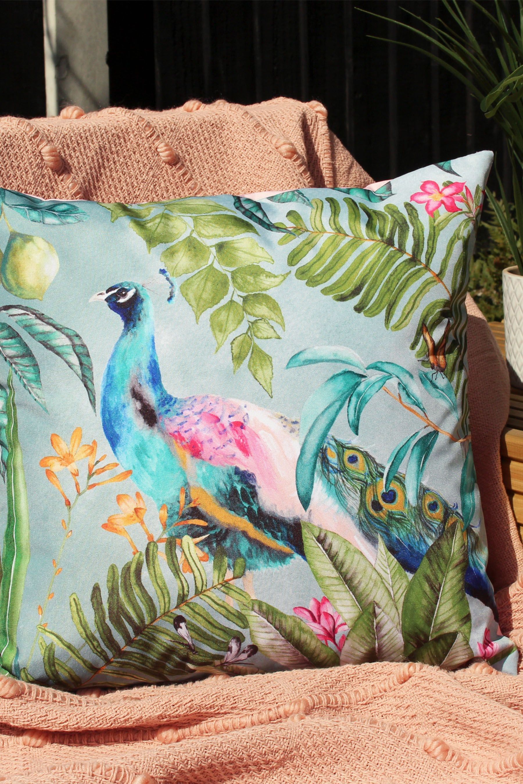 peacock blue outdoor cushions