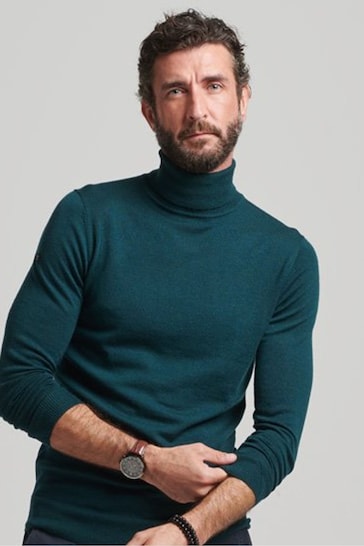 Buy Superdry Green Merino Roll Neck Jumper from the Next UK online shop