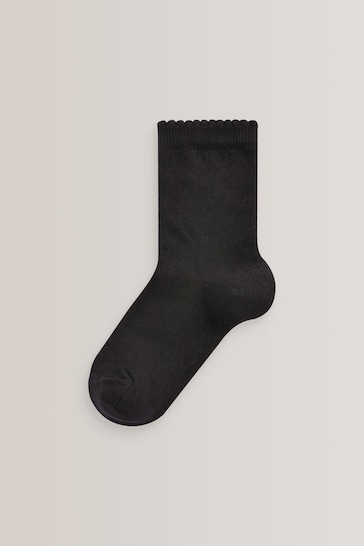 Black 10 Pack Cotton Rich School Ankle Socks