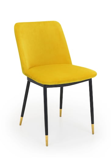 Julian Bowen Set of 2 Mustard Yellow Delaunay Dining Chairs
