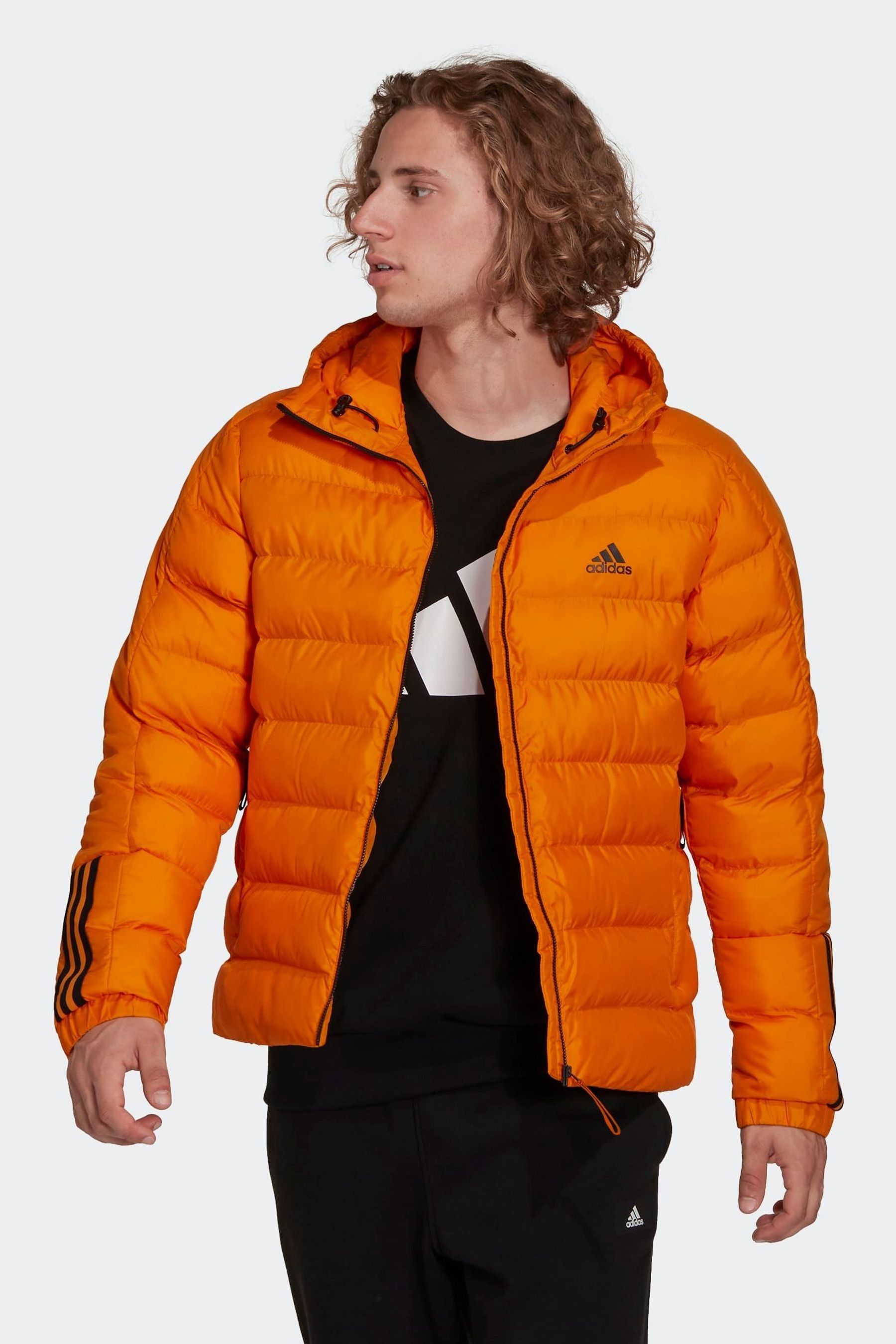 Adidas orange hot sale puffer jacket