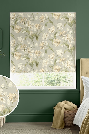 Laura Ashley Sage Green Gosford Made To Measure Roman Blind
