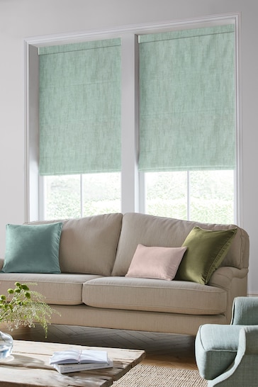 Laura Ashley Sage Green Whinfell Made To Measure Roman Blind