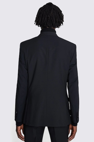MOSS Tailored Fit Black Performance Peak Tuxedo Suit: Jacket