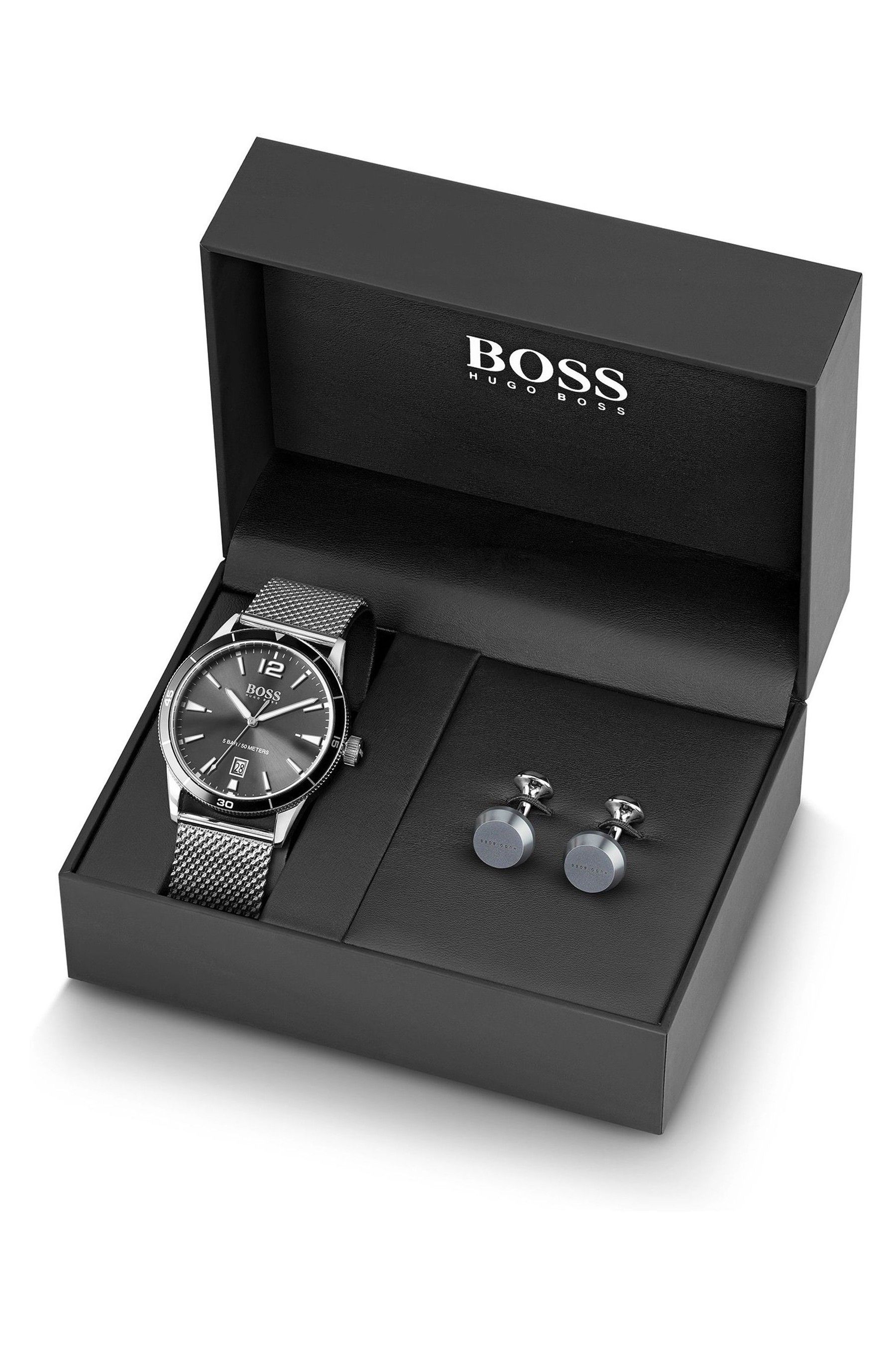 Buy BOSS Silver Watch Cufflinks Mens Gift Set from the Next UK