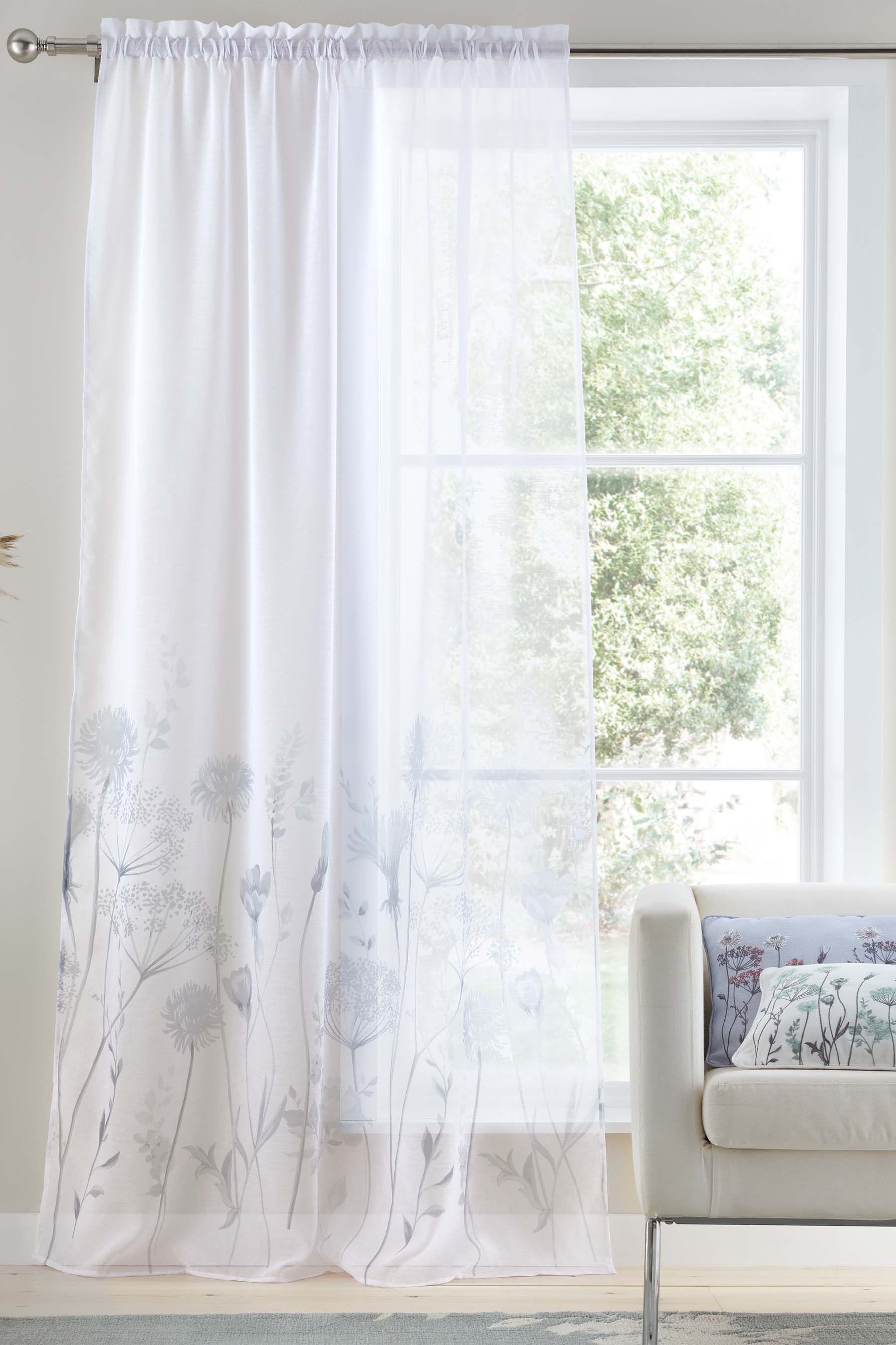 Floral top panel curtains