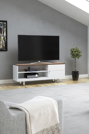 AVF White Whitesands 1200 Rustic Wood Effect TV Stand