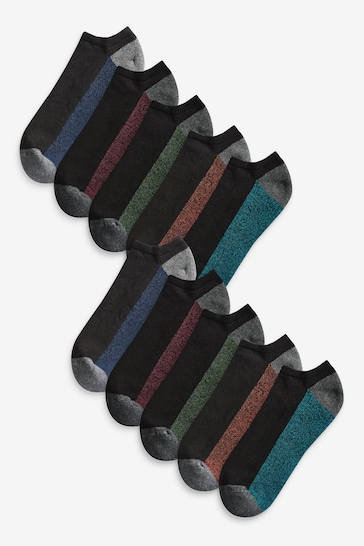 Black 10 Pack Cushioned Trainers Socks
