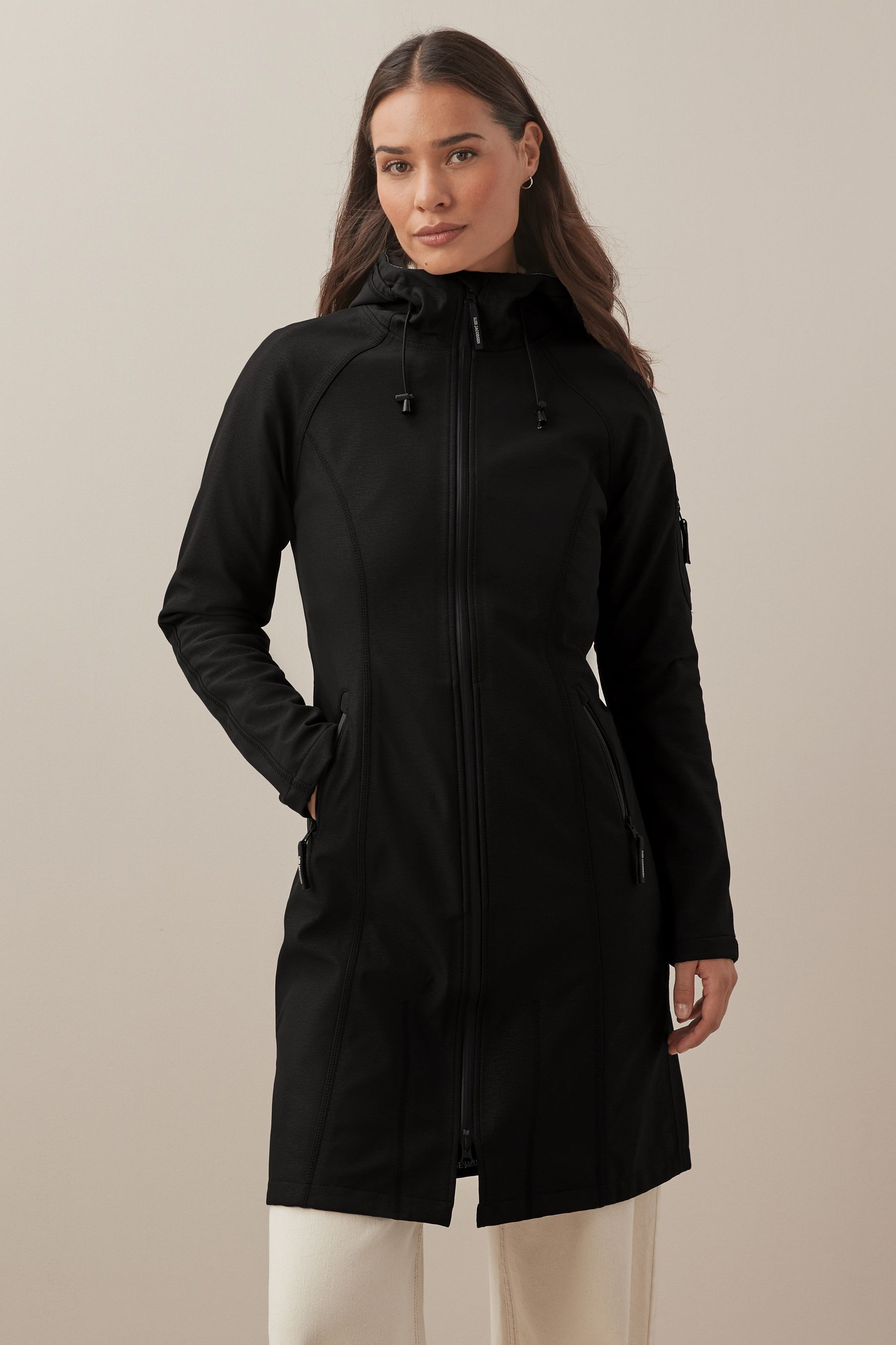 Ilse jacobsen hip outlet length softshell raincoat