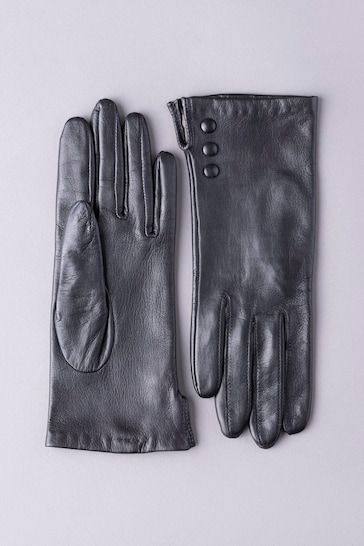Lakeland Leather Beatrice Button Detail Leather Gloves