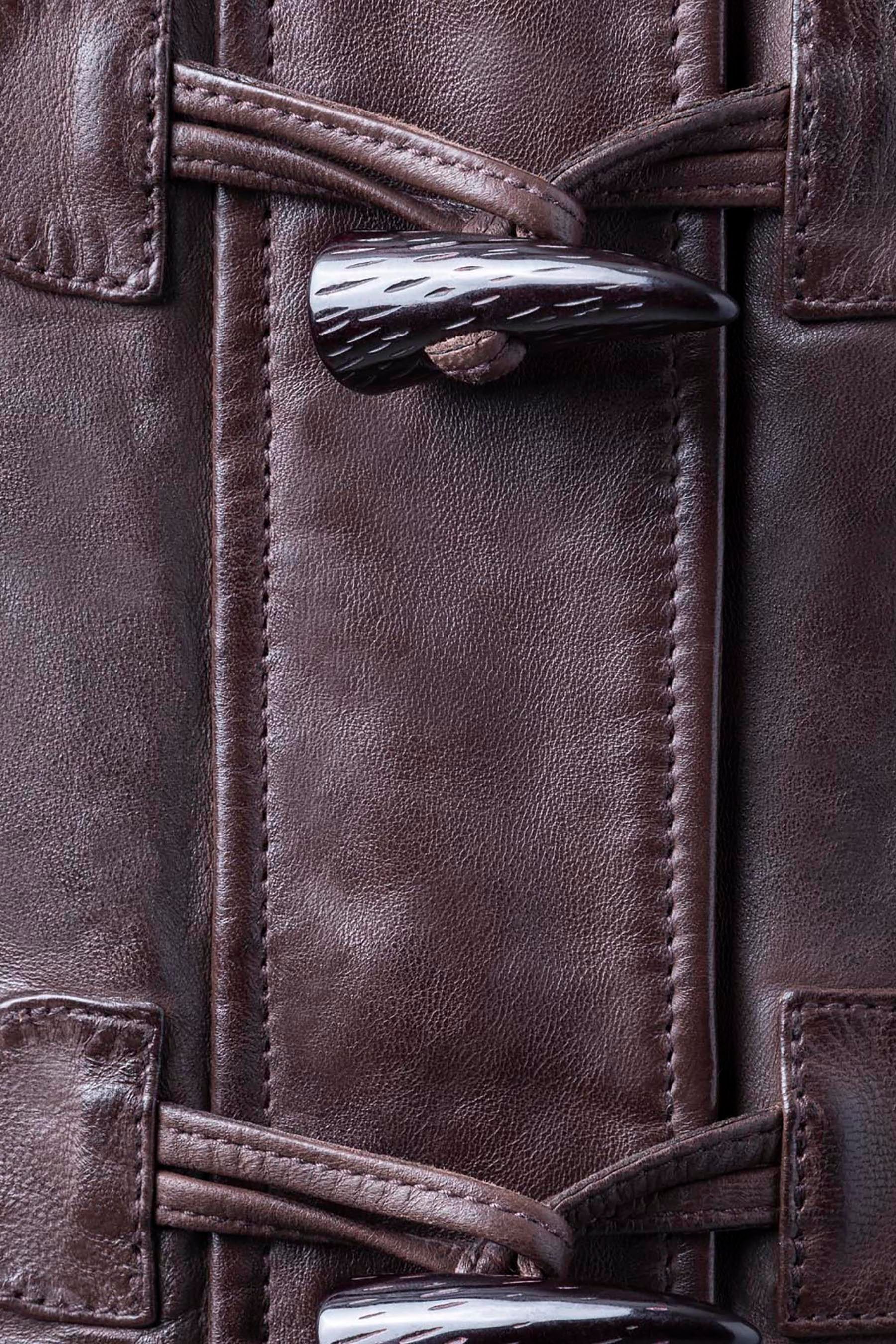 Buy Lakeland Leather Dockray Hooded Leather Duffle Coat In Brown
