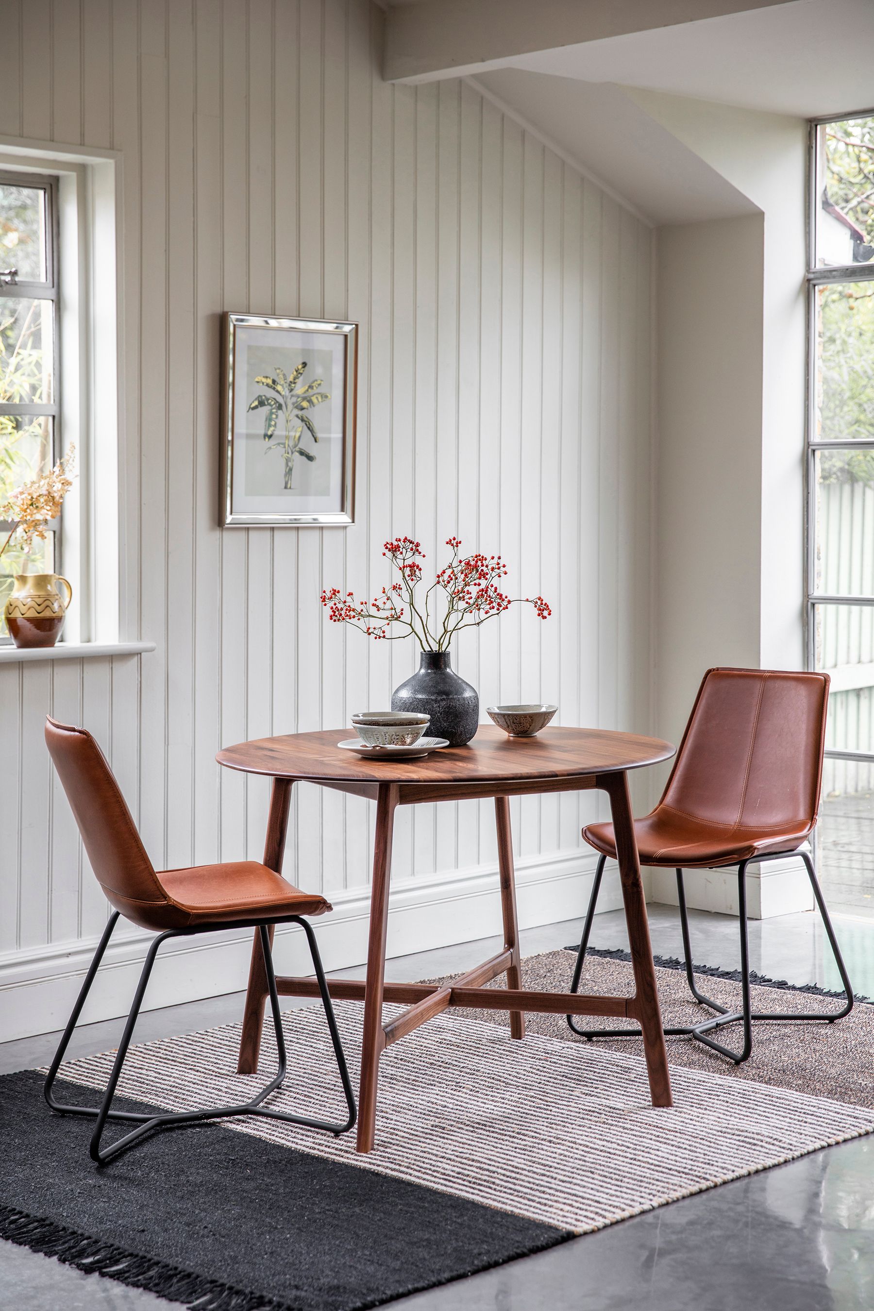 Brown round hotsell dining table