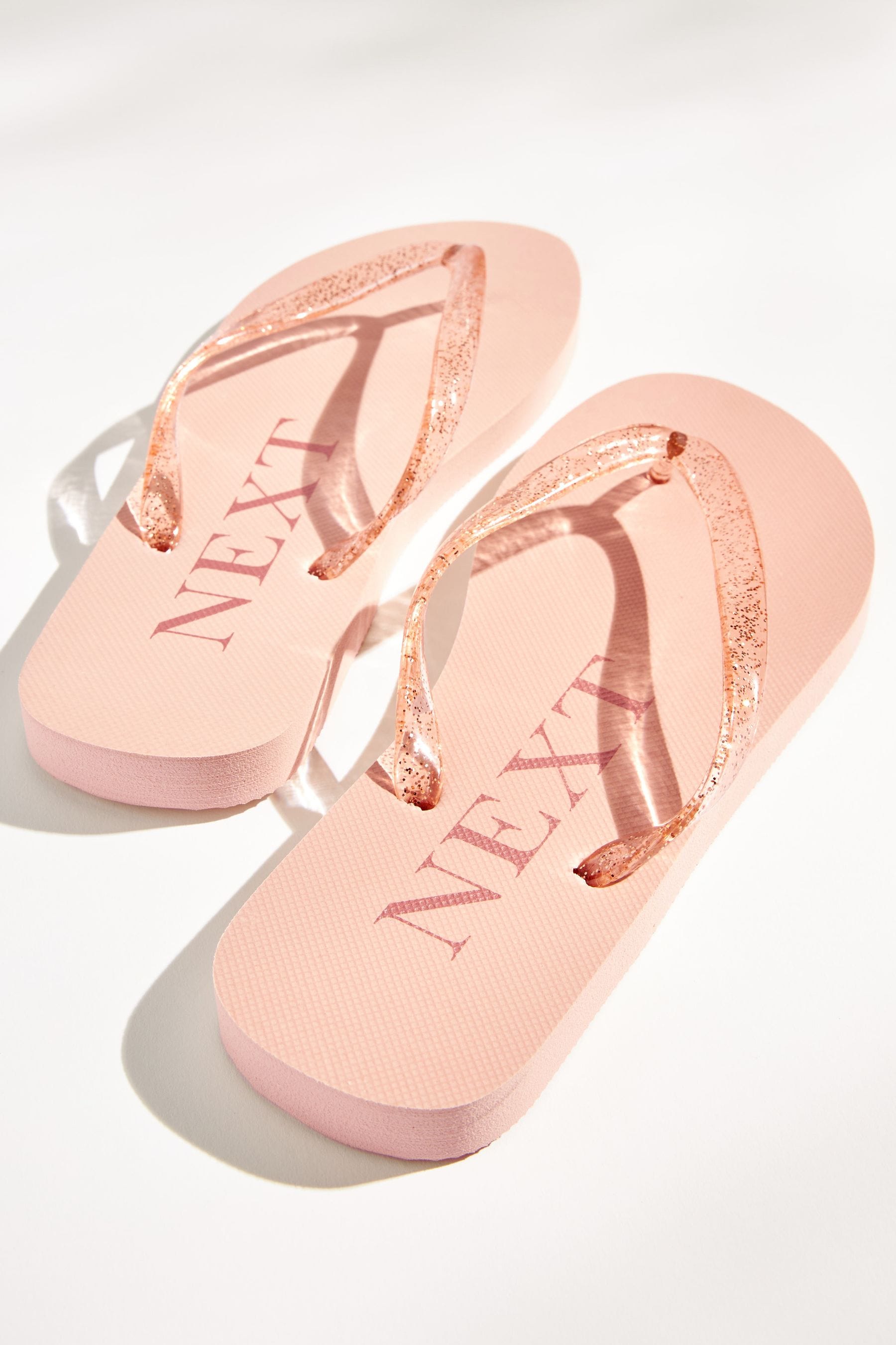 Blush Glitter Beach Flip Flops