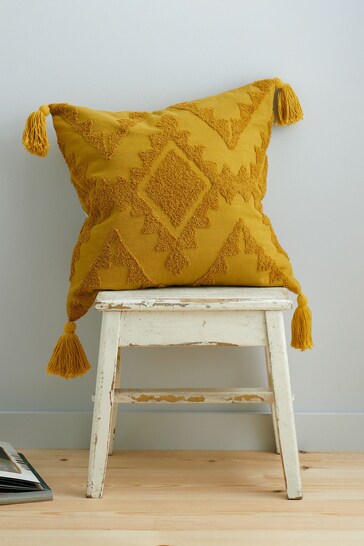 Pineapple Elephant Yellow Imani Tufted Cushion