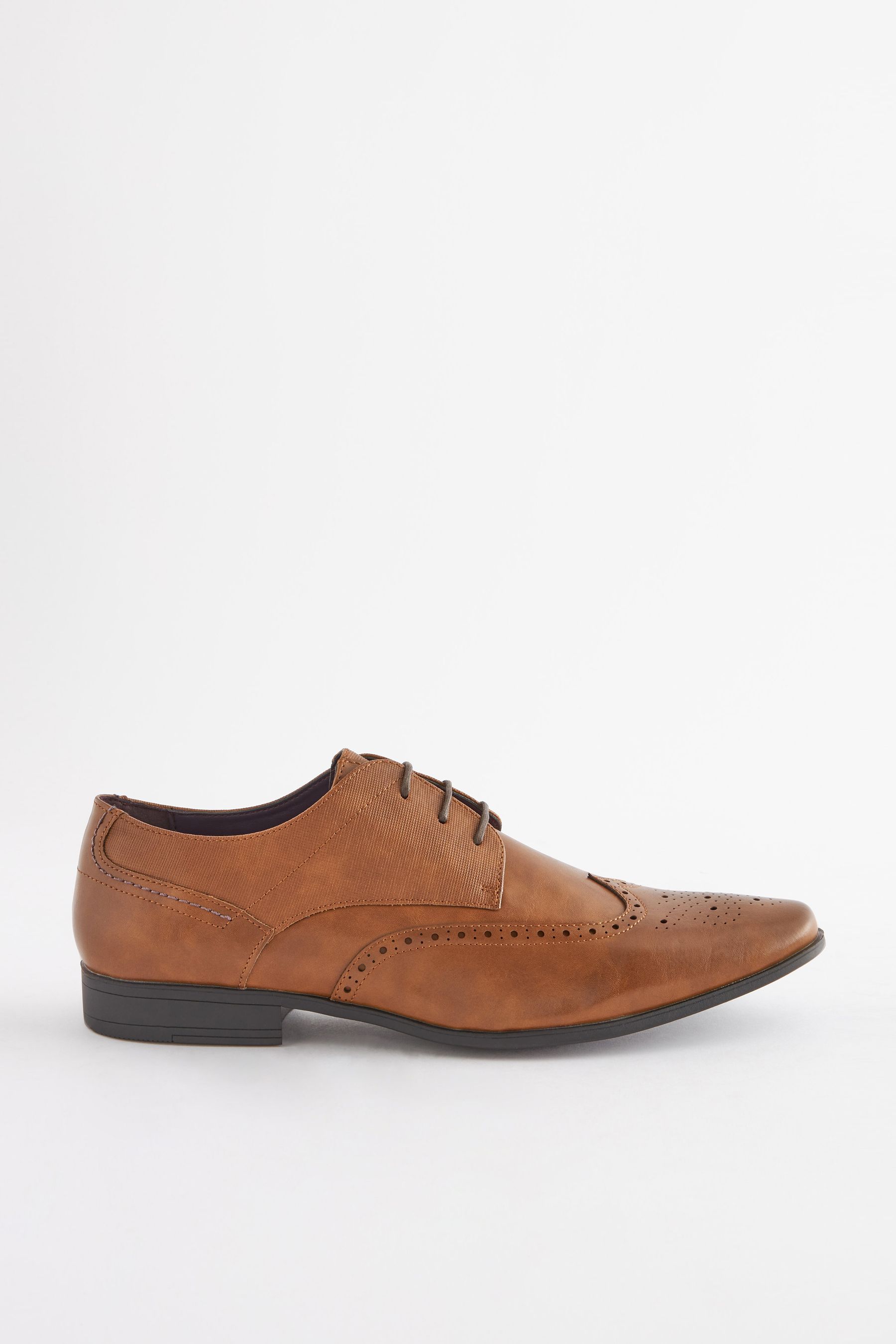Mens wide sales fit tan brogues