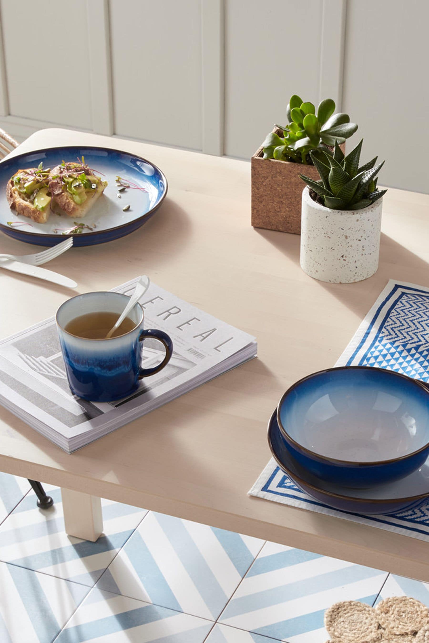 Blue tableware deals