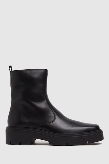 Schuh Black Alina Leather Sock Boots