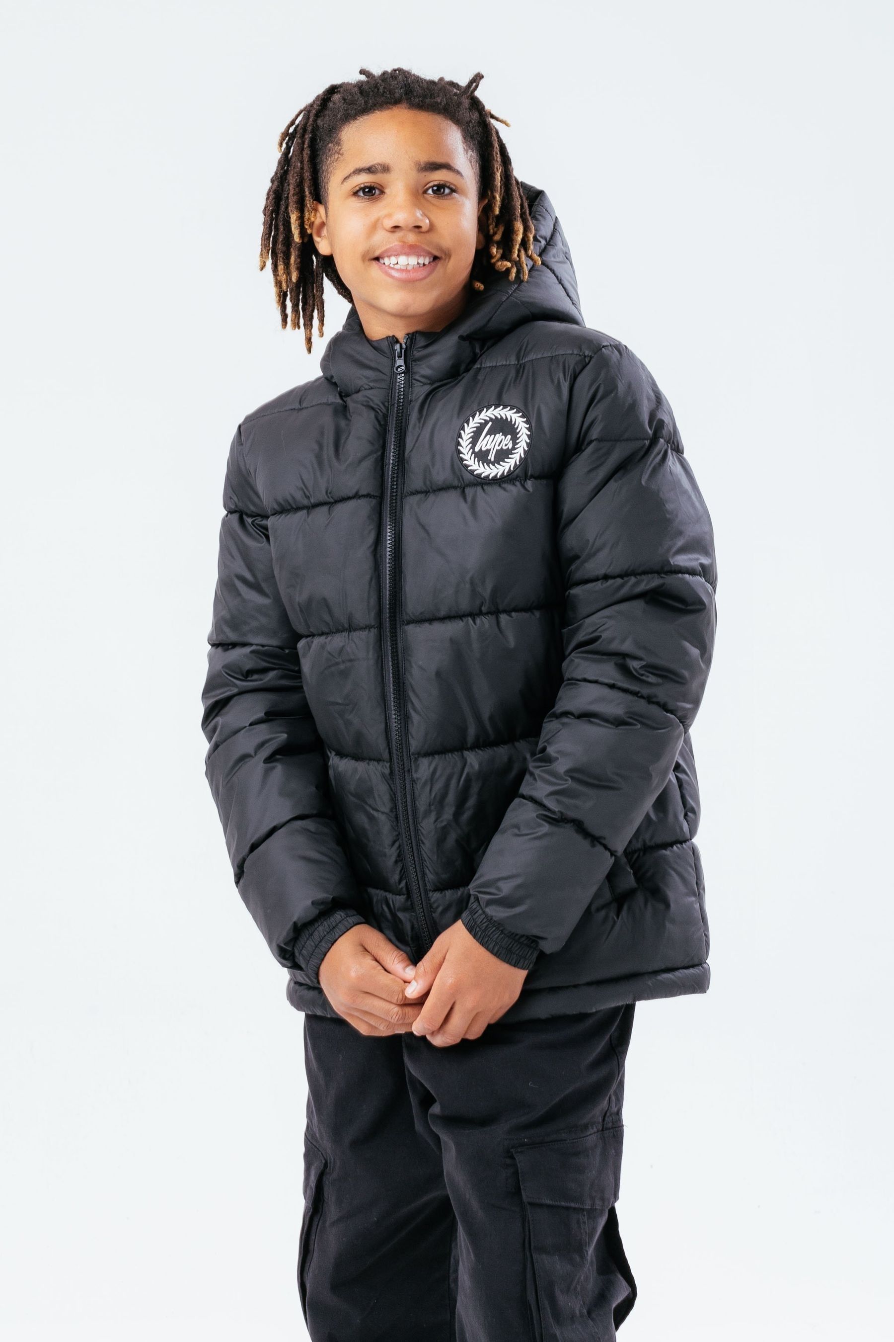 Hype. Black Puffer Coat