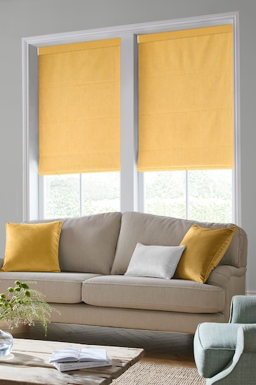 Laura Ashley Yellow Easton Made To Measure Roman Blind