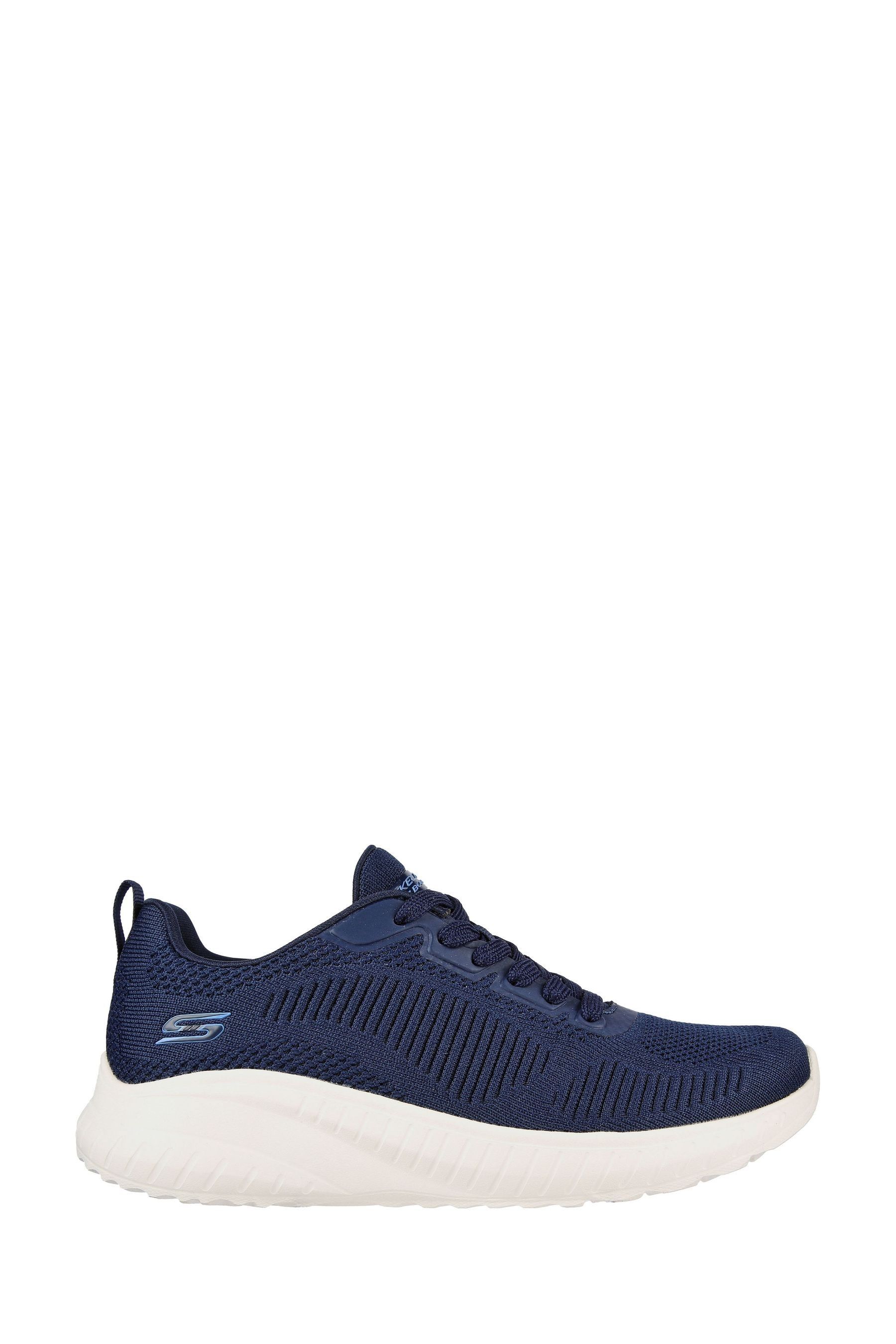 Buy Skechers Navy Blue Bobs Squad Chaos Face Off Trainers from the