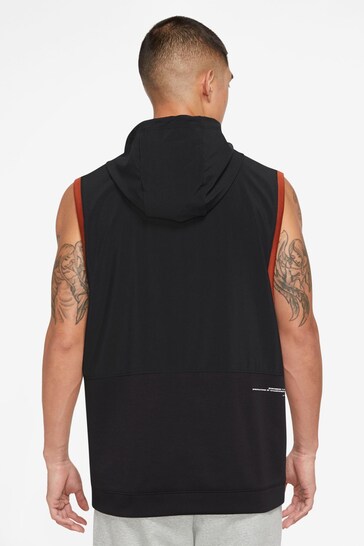 Buy Nike Black Dri-FIT Sleeveless Hooded Pullover Training Top from the  Next UK online shop
