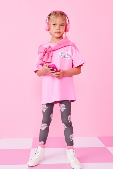 Pink/Grey Barbie License T-Shirt And Leggings Set (3-16yrs)