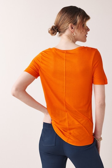 Orange Slouch V-Neck T-Shirt