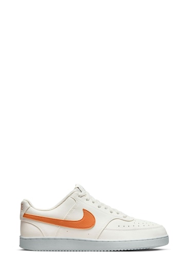 Nike Orange/White Court Vision Low Trainers