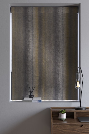 Gold Metallic Stripe Made To Measure Roman Blinds