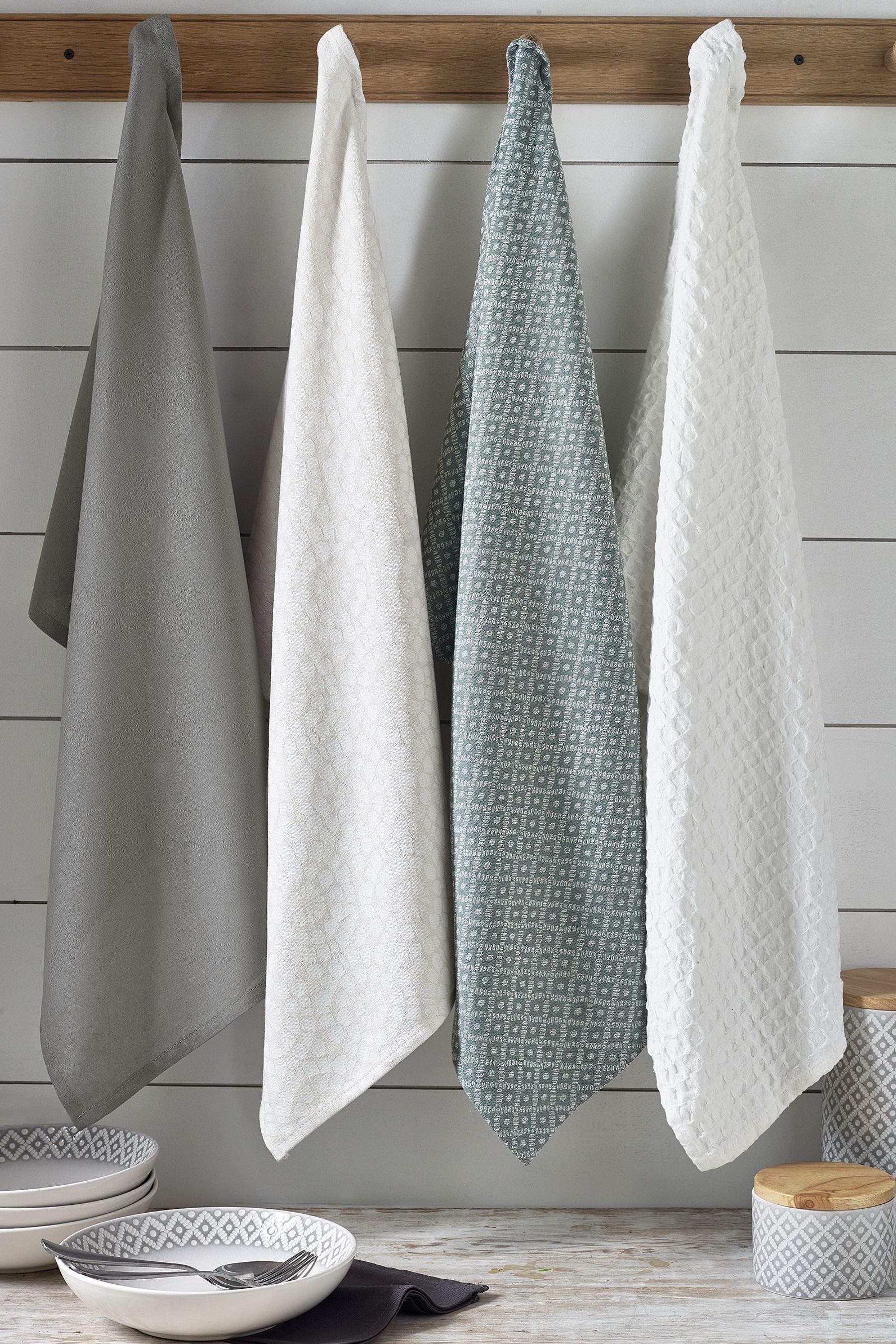 Grey and white tea best sale towels
