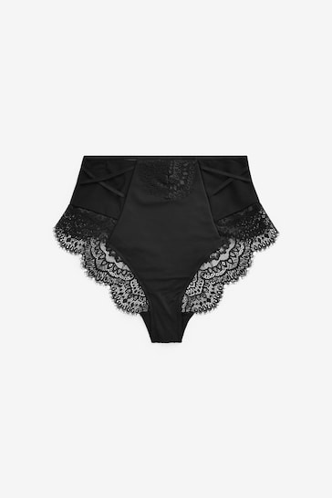 Buy Black/Nude High Rise Tummy Control Lace Knickers 2 Pack from the Next  UK online shop