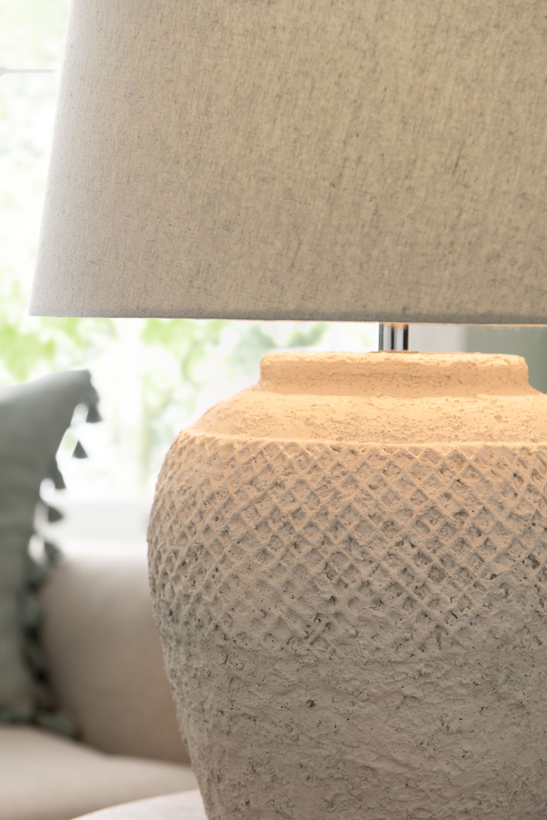 Large cream cheap table lamp