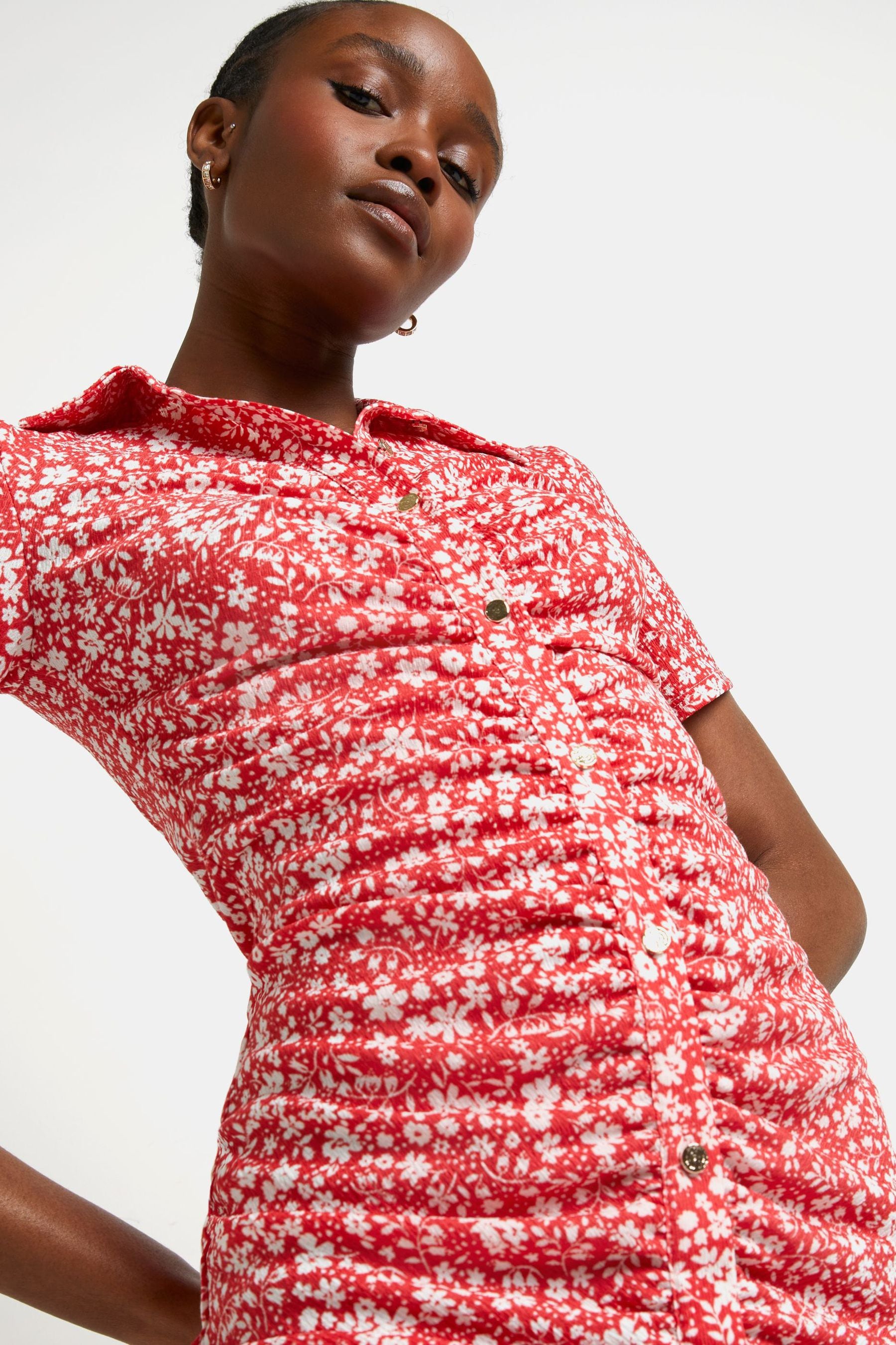 River island 2025 red floral dress