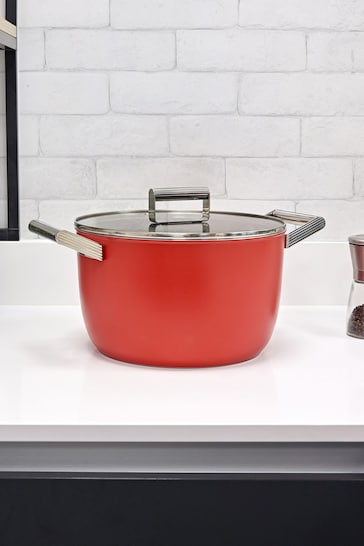 Smeg Red Red Casserole Dish With Lid 26cm
