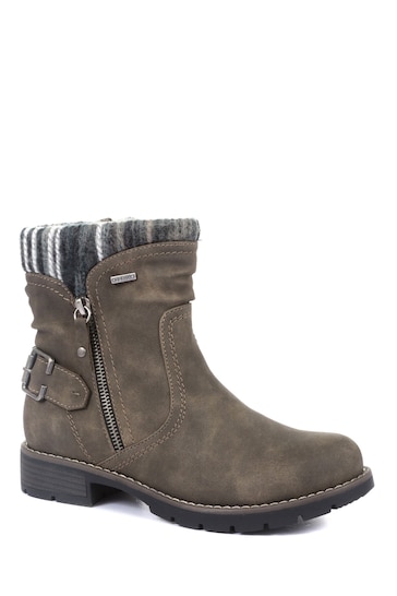Pavers Green Ladies Water Resistant Ankle Boots